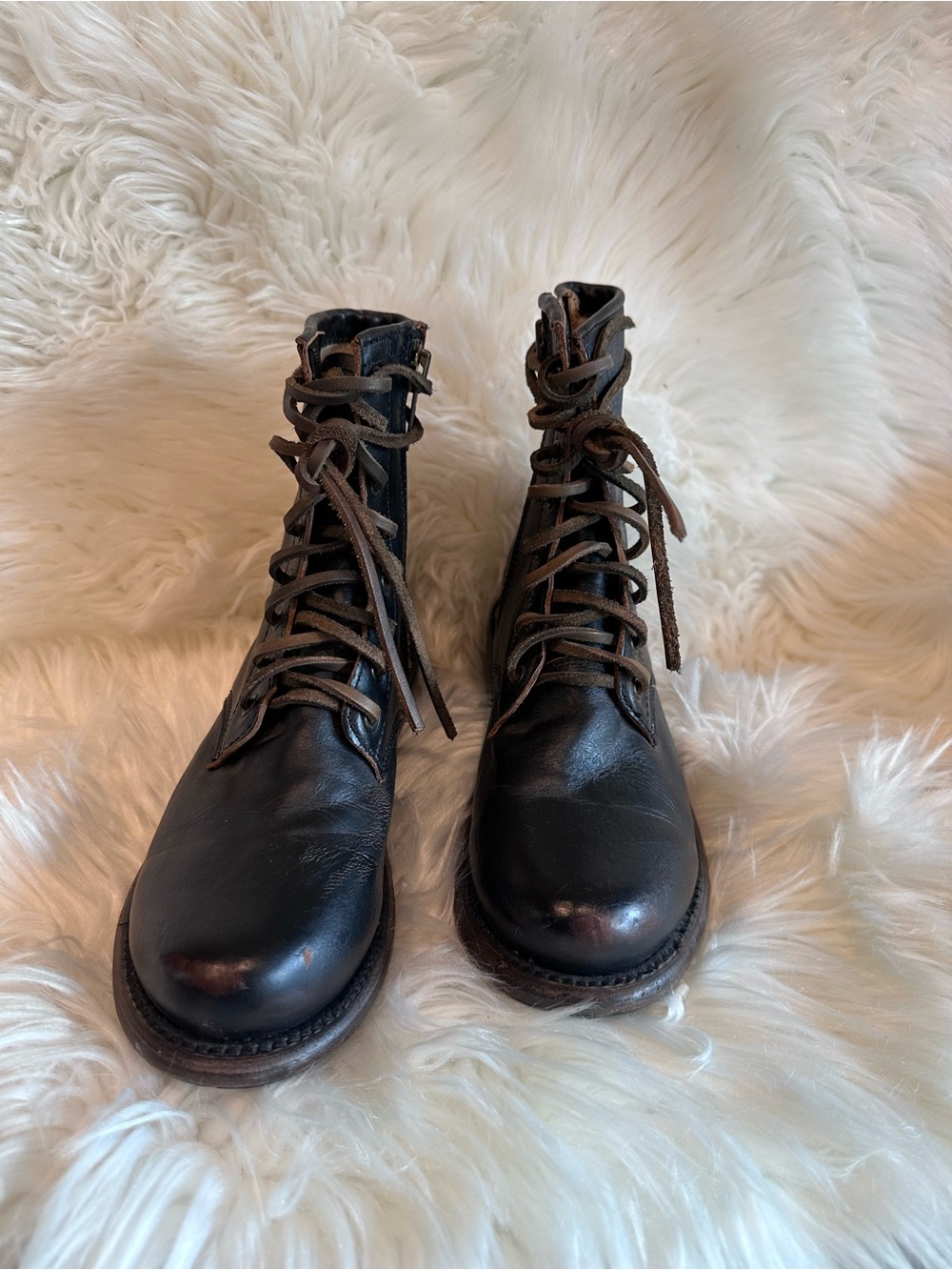 Freebird distressed Black Manchester Leather Lace-Up Ankle Boots